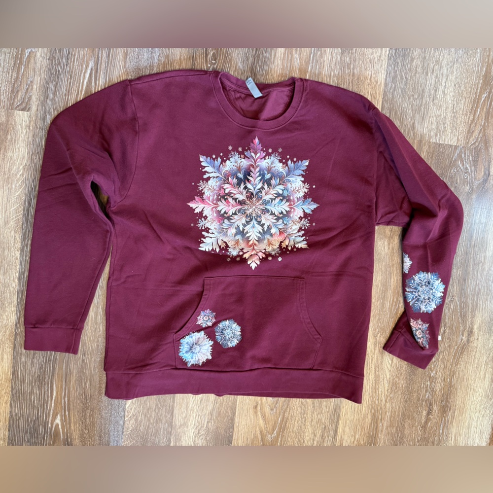 Snowflake Next Level XXL Crewneck‎ Sweatshirt.